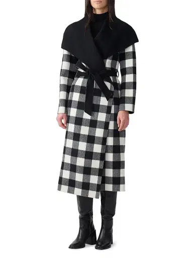 Mackage Women's Mai-Pl Check Wool Reversible Wrap Coat | Thumbnail 2 Mackage Women's Mai-Pl Check Wool Reversible Wrap Coat | Thumbnail 2