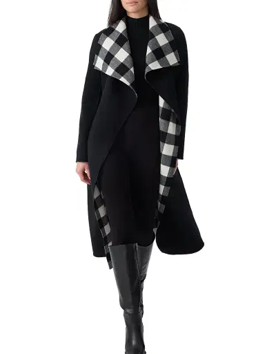 Mackage Women's Mai-Pl Check Wool Reversible Wrap Coat | Thumbnail 5 Mackage Women's Mai-Pl Check Wool Reversible Wrap Coat | Thumbnail 5