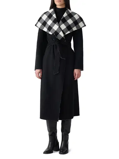 Mackage Women's Mai-Pl Check Wool Reversible Wrap Coat | Thumbnail 6 Mackage Women's Mai-Pl Check Wool Reversible Wrap Coat | Thumbnail 6