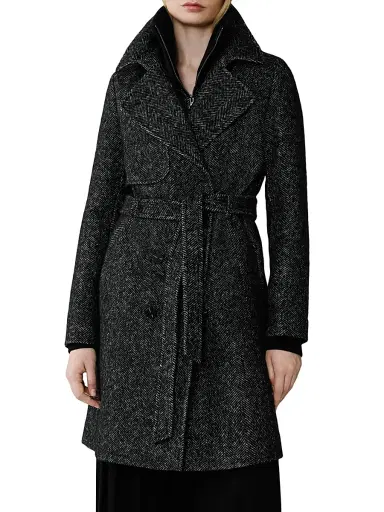 Soia & Kyo Women's Fabianne Wool-Blend Double-Breasted Coat - Black - Size Medium | Thumbnail 1 Soia & Kyo Women's Fabianne Wool-Blend Double-Breasted Coat - Black - Size Medium | Thumbnail 1