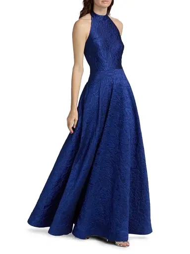 As It May Women's Luna Jacquard Halter Gown - Blue Night | Thumbnail 2 As It May Women's Luna Jacquard Halter Gown - Blue Night | Thumbnail 2