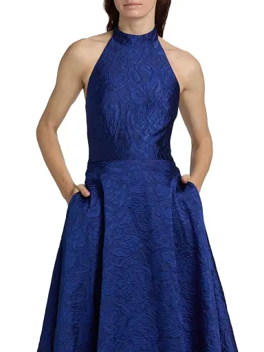 As It May Women's Luna Jacquard Halter Gown - Blue Night | Thumbnail 6 As It May Women's Luna Jacquard Halter Gown - Blue Night | Thumbnail 6