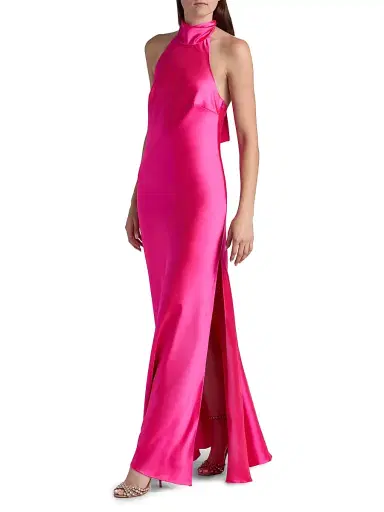 As It May Women's Sadie Satin Halterneck Gown | Thumbnail 2 As It May Women's Sadie Satin Halterneck Gown | Thumbnail 2