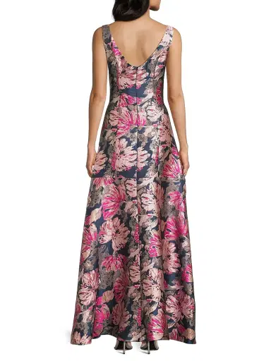 Kay Unger Women's Maren Floral Brocade A-Line Gown - Blue Opal Multi | Thumbnail 5 Kay Unger Women's Maren Floral Brocade A-Line Gown - Blue Opal Multi | Thumbnail 5