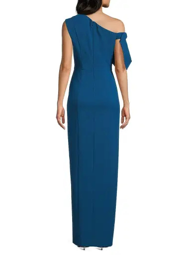 Kay Unger Women's Gwen One-Shoulder Column Gown - Blue Opal | Thumbnail 5 Kay Unger Women's Gwen One-Shoulder Column Gown - Blue Opal | Thumbnail 5