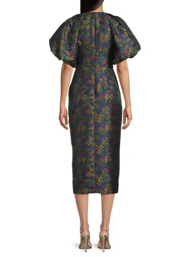 Kay Unger Women's Jolie Pleated Tea-Length Dress - Blue Opal | Thumbnail 5 Kay Unger Women's Jolie Pleated Tea-Length Dress - Blue Opal | Thumbnail 5