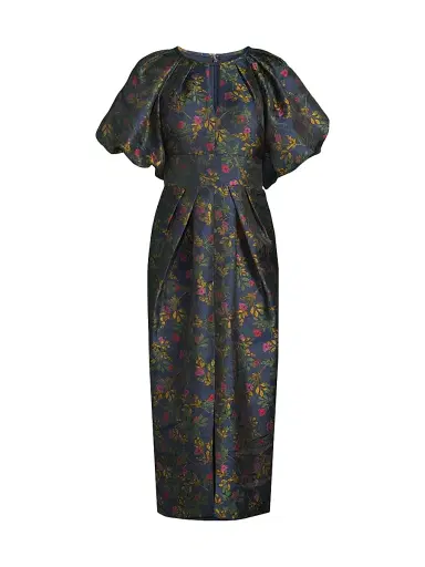 Kay Unger Women's Jolie Pleated Tea-Length Dress - Blue Opal | Thumbnail 1 Kay Unger Women's Jolie Pleated Tea-Length Dress - Blue Opal | Thumbnail 1