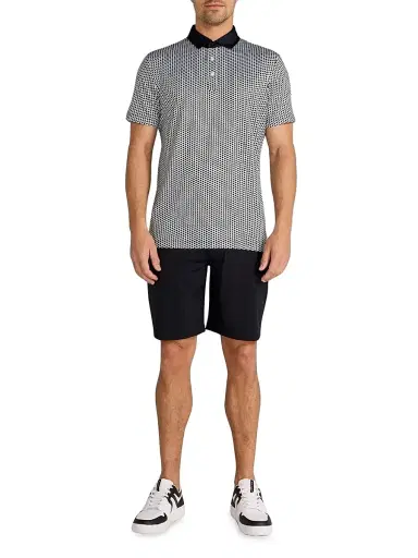 Redvanly Men's Graine Geometric Polo Shirt - Tuxedo | Thumbnail 2 Redvanly Men's Graine Geometric Polo Shirt - Tuxedo | Thumbnail 2