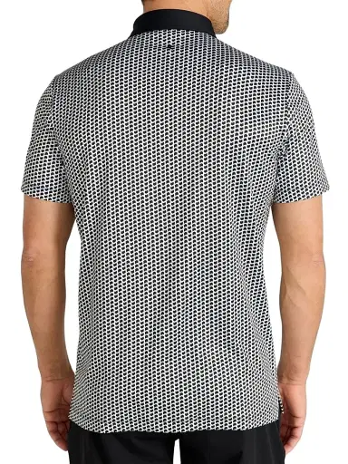 Redvanly Men's Graine Geometric Polo Shirt - Tuxedo | Thumbnail 3 Redvanly Men's Graine Geometric Polo Shirt - Tuxedo | Thumbnail 3