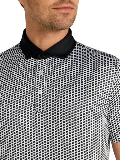 Redvanly Men's Graine Geometric Polo Shirt - Tuxedo | Thumbnail 4 Redvanly Men's Graine Geometric Polo Shirt - Tuxedo | Thumbnail 4