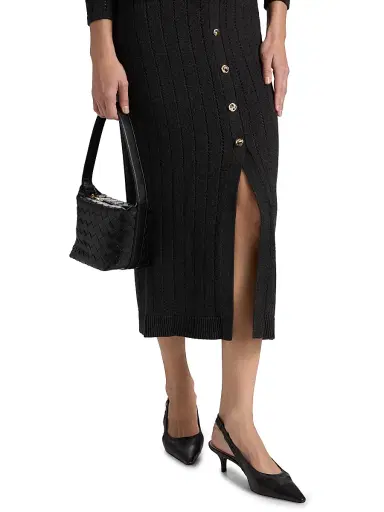 Hevron Women's Mia Open-Knit Midi-Skirt - Charcoal | Thumbnail 6 Hevron Women's Mia Open-Knit Midi-Skirt - Charcoal | Thumbnail 6