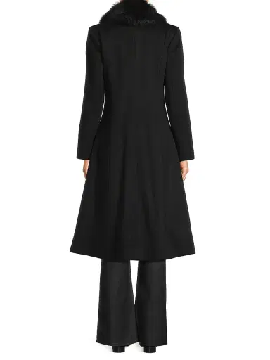 Sofia Cashmere Women's Toscana Shearling Trim Coat - Black - Size 8 | Thumbnail 5 Sofia Cashmere Women's Toscana Shearling Trim Coat - Black - Size 8 | Thumbnail 5
