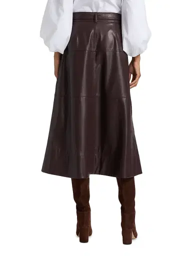 Tanya Taylor Women's Hudley Faux-Leather Midi-Skirt - Oxblood | Thumbnail 5 Tanya Taylor Women's Hudley Faux-Leather Midi-Skirt - Oxblood | Thumbnail 5