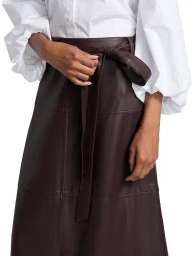 Tanya Taylor Women's Hudley Faux-Leather Midi-Skirt - Oxblood | Thumbnail 6 Tanya Taylor Women's Hudley Faux-Leather Midi-Skirt - Oxblood | Thumbnail 6