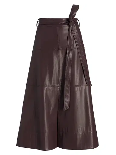 Tanya Taylor Women's Hudley Faux-Leather Midi-Skirt - Oxblood | Thumbnail 1 Tanya Taylor Women's Hudley Faux-Leather Midi-Skirt - Oxblood | Thumbnail 1