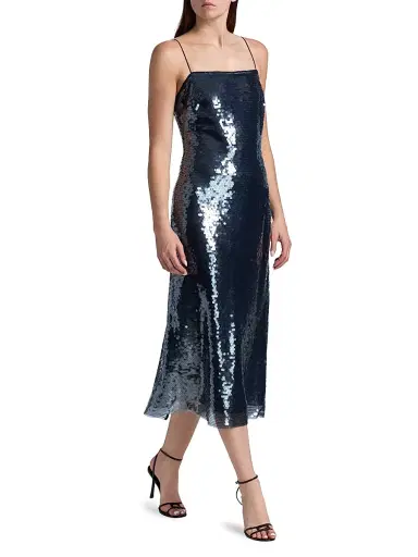 Tanya Taylor Women's Lenox Sequined Slip Dress - Midnight | Thumbnail 2 Tanya Taylor Women's Lenox Sequined Slip Dress - Midnight | Thumbnail 2