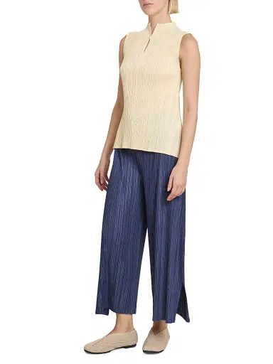 Pleats Please Issey Miyake Women's Mellow Pleated Pants - Navy | Thumbnail 2 Pleats Please Issey Miyake Women's Mellow Pleated Pants - Navy | Thumbnail 2