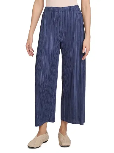 Pleats Please Issey Miyake Women's Mellow Pleated Pants - Navy | Thumbnail 3 Pleats Please Issey Miyake Women's Mellow Pleated Pants - Navy | Thumbnail 3