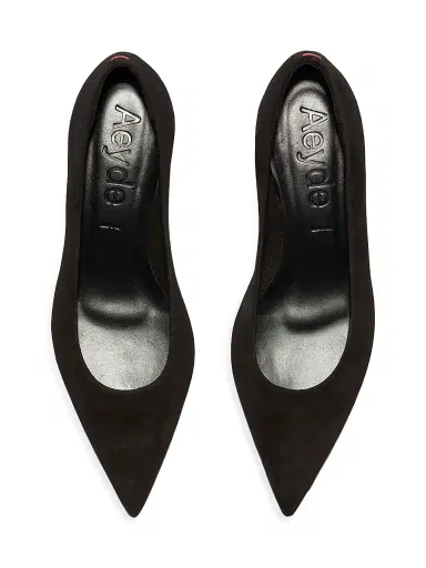 aeyde Women's 30MM Suede Pumps - Black | Thumbnail 3 aeyde Women's 30MM Suede Pumps - Black | Thumbnail 3