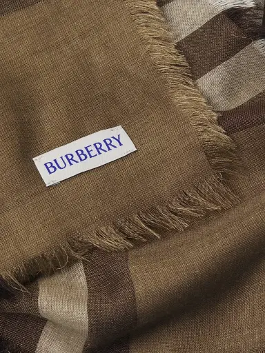 Burberry Women's Reversible Check Wool-Silk Scarf - Sand Vole Brown | Thumbnail 5 Burberry Women's Reversible Check Wool-Silk Scarf - Sand Vole Brown | Thumbnail 5