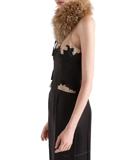 Prada Women's Silk and Lace Dress - Black | Thumbnail 4 Prada Women's Silk and Lace Dress - Black | Thumbnail 4