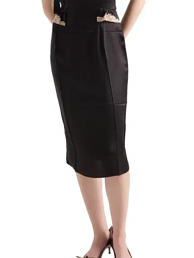 Prada Women's Silk and Lace Dress - Black | Thumbnail 5 Prada Women's Silk and Lace Dress - Black | Thumbnail 5
