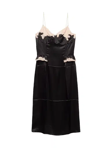 Prada Women's Silk and Lace Dress - Black | Thumbnail 1 Prada Women's Silk and Lace Dress - Black | Thumbnail 1