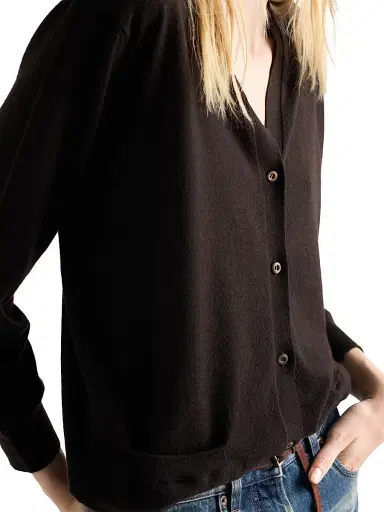 Prada Women's Cashmere Cardigan - Brown | Thumbnail 4 Prada Women's Cashmere Cardigan - Brown | Thumbnail 4