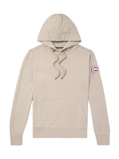 Canada Goose Huron Logo-Appliquéd Organic Cotton-Jersey Hoodie - Men | Thumbnail 1 Canada Goose Huron Logo-Appliquéd Organic Cotton-Jersey Hoodie - Men | Thumbnail 1