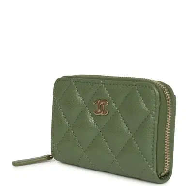 Chanel Chanel Classic Zipped Coin Purse Wallet Khaki Shiny Caviar Light Gold Hardware | Thumbnail 3 Chanel Chanel Classic Zipped Coin Purse Wallet Khaki Shiny Caviar Light Gold Hardware | Thumbnail 3