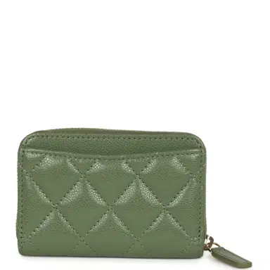 Chanel Chanel Classic Zipped Coin Purse Wallet Khaki Shiny Caviar Light Gold Hardware | Thumbnail 4 Chanel Chanel Classic Zipped Coin Purse Wallet Khaki Shiny Caviar Light Gold Hardware | Thumbnail 4