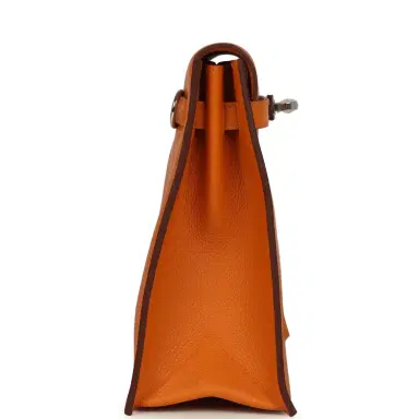 HERMÈS Hermes Kelly Danse Abricot Verso Evercolor Palladium Hardware | Thumbnail 3 HERMÈS Hermes Kelly Danse Abricot Verso Evercolor Palladium Hardware | Thumbnail 3