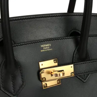 HERMÈS Pre-owned Hermes Birkin Sellier 30 Black Monsieur Gold Hardware | Thumbnail 7 HERMÈS Pre-owned Hermes Birkin Sellier 30 Black Monsieur Gold Hardware | Thumbnail 7