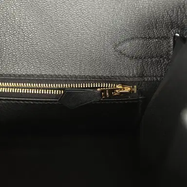 HERMÈS Pre-owned Hermes Birkin Sellier 30 Black Monsieur Gold Hardware | Thumbnail 9 HERMÈS Pre-owned Hermes Birkin Sellier 30 Black Monsieur Gold Hardware | Thumbnail 9