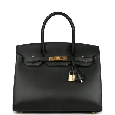 HERMÈS Pre-owned Hermes Birkin Sellier 30 Black Monsieur Gold Hardware | Thumbnail 1 HERMÈS Pre-owned Hermes Birkin Sellier 30 Black Monsieur Gold Hardware | Thumbnail 1
