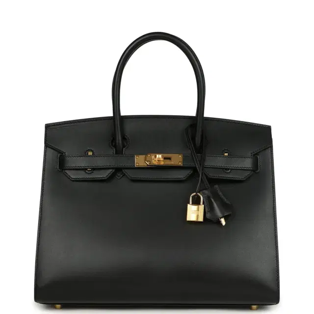 Pre-owned Hermes Birkin Sellier 30 Black Monsieur Gold Hardware Pre-owned Hermes Birkin Sellier 30 Black Monsieur Gold Hardware