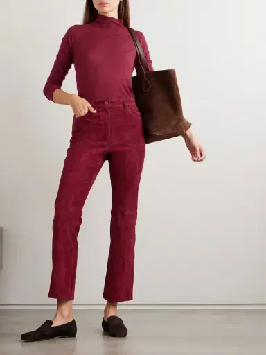Joseph Duke Cropped Suede Straight-leg Pants | Thumbnail 2 Joseph Duke Cropped Suede Straight-leg Pants | Thumbnail 2