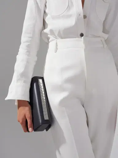 Polomi Nox Box Clutch with Stainless Steel | Thumbnail 2 Polomi Nox Box Clutch with Stainless Steel | Thumbnail 2