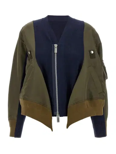 Sacai Nylon Twill x Knit Jacket | Thumbnail 1 Sacai Nylon Twill x Knit Jacket | Thumbnail 1