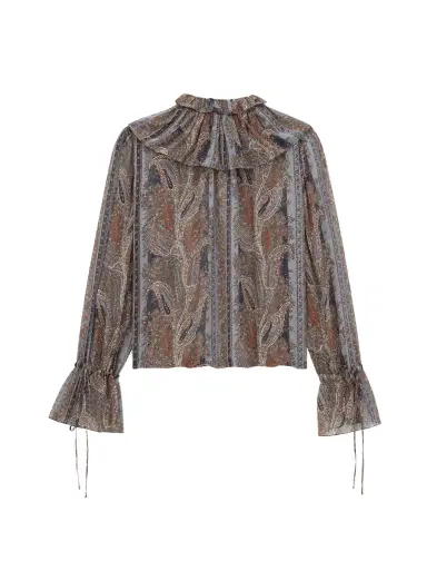 Saint Laurent Paisley Silk Georgette Blouse | Thumbnail 2 Saint Laurent Paisley Silk Georgette Blouse | Thumbnail 2