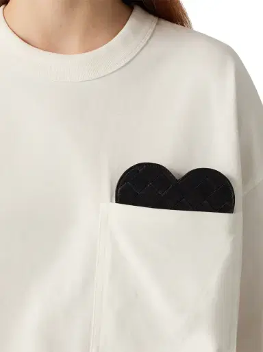 Bottega Veneta Soft Cotton Jersey T-Shirt with Heart Detail | Thumbnail 4 Bottega Veneta Soft Cotton Jersey T-Shirt with Heart Detail | Thumbnail 4