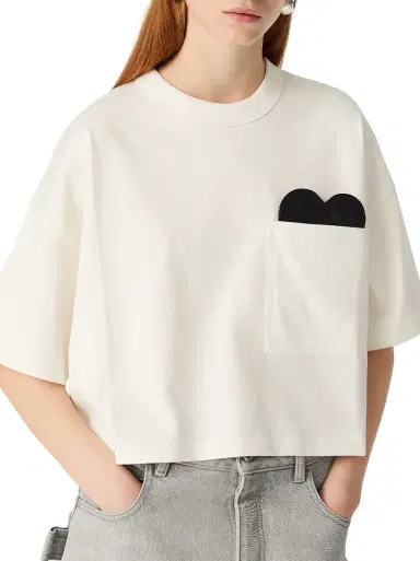 Bottega Veneta Soft Cotton Jersey T-Shirt with Heart Detail | Thumbnail 1 Bottega Veneta Soft Cotton Jersey T-Shirt with Heart Detail | Thumbnail 1