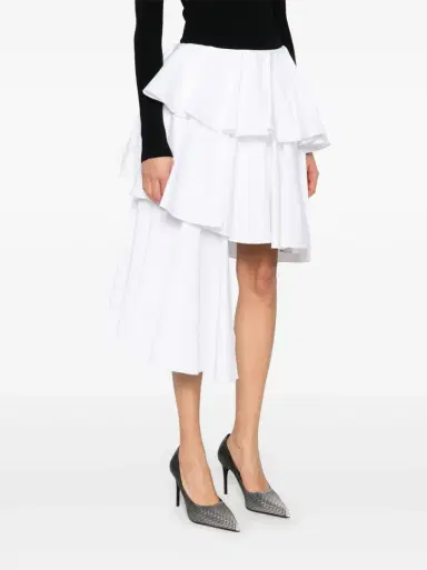 Alaïa Tiered Poplin Midi Skirt | Thumbnail 4 Alaïa Tiered Poplin Midi Skirt | Thumbnail 4