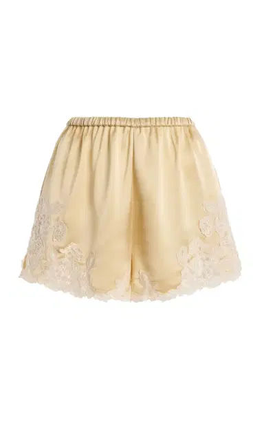 By Malene Birger Eri Lace-Trimmed Satin Shorts | Thumbnail 1 By Malene Birger Eri Lace-Trimmed Satin Shorts | Thumbnail 1