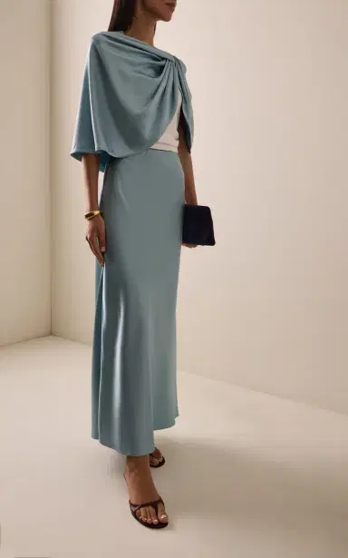 By Malene Birger Pinlos Draped Satin Cape | Thumbnail 2 By Malene Birger Pinlos Draped Satin Cape | Thumbnail 2