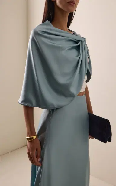 By Malene Birger Pinlos Draped Satin Cape | Thumbnail 3 By Malene Birger Pinlos Draped Satin Cape | Thumbnail 3