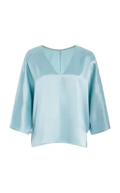 By Malene Birger Lucia Relaxed V-Neck Top | Thumbnail 4 By Malene Birger Lucia Relaxed V-Neck Top | Thumbnail 4