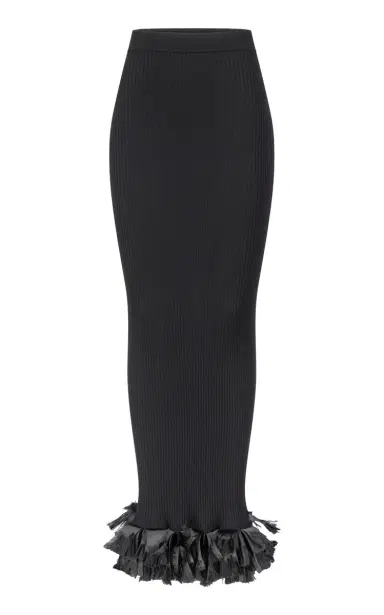 FFORME Riley Ribbon-Fringed Wool Maxi Skirt | Thumbnail 1 FFORME Riley Ribbon-Fringed Wool Maxi Skirt | Thumbnail 1