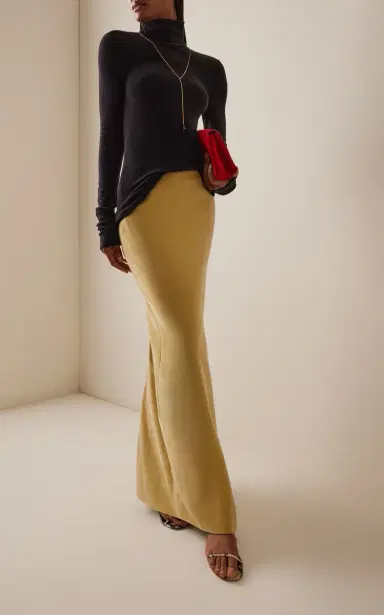 COLLEEN ALLEN Slit-Detailed Cotton-Velvet Skirt | Thumbnail 2 COLLEEN ALLEN Slit-Detailed Cotton-Velvet Skirt | Thumbnail 2