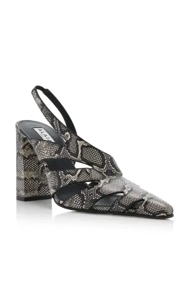 Alaïa Snake-Effect Leather Slingback Pumps | Thumbnail 3 Alaïa Snake-Effect Leather Slingback Pumps | Thumbnail 3